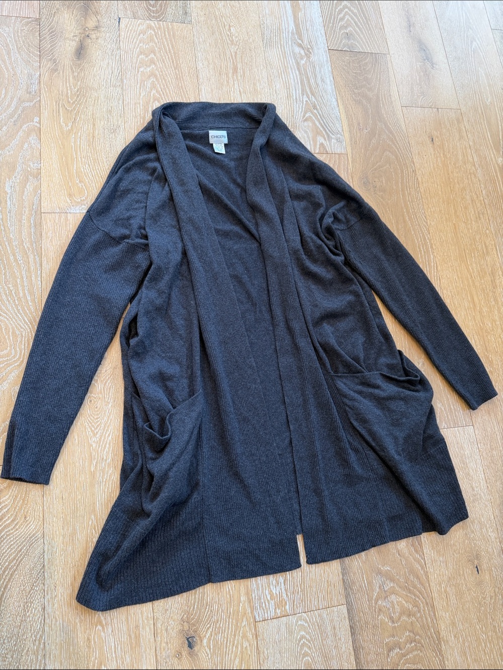 Chico's Ling Gray Sweater Cardigan Size XL